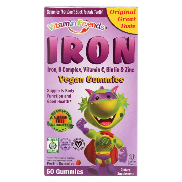 Vitamin Friends Gummies - Strawberry - Iron - 60 count