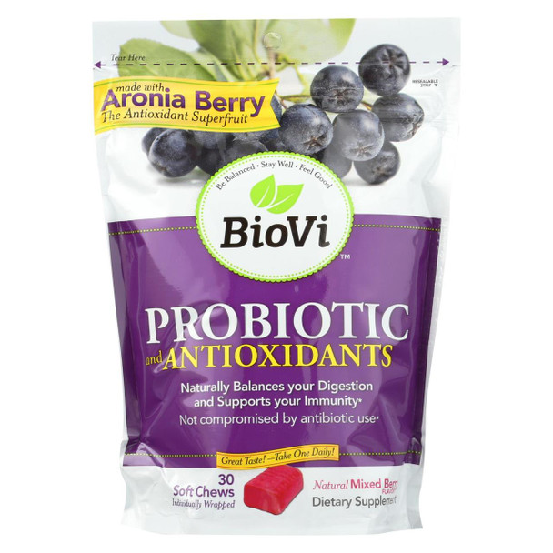 BioVi Probiotic - Antioxidant Blend - Natural Mixed Berry - 30 Soft Chews