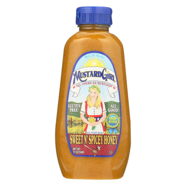 Mustard Girl Mustard - Sweet N Spicy Honey - Case of 12 - 12 oz