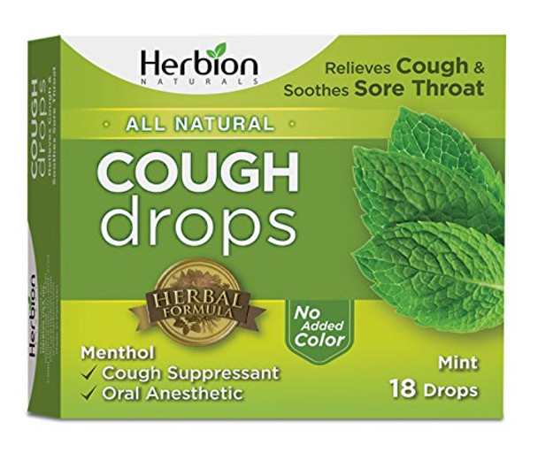 Herbion Naturals Cough Drops - All Natural - Mint - 18 Drops