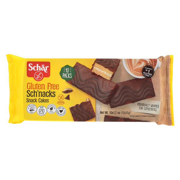 Schar Sch'Nacks Chocolate Covered Snack Cakes - Case of 6 - 12.3 oz.