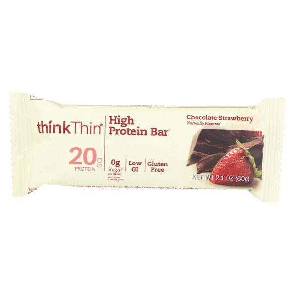 Think Products High Protein Bar - Chocolate Strawberry - Case of 10 - 2.1 oz.