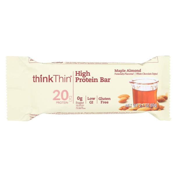 Think Products High Protein Bar - Maple Almond - Case of 10 - 2.1 oz.