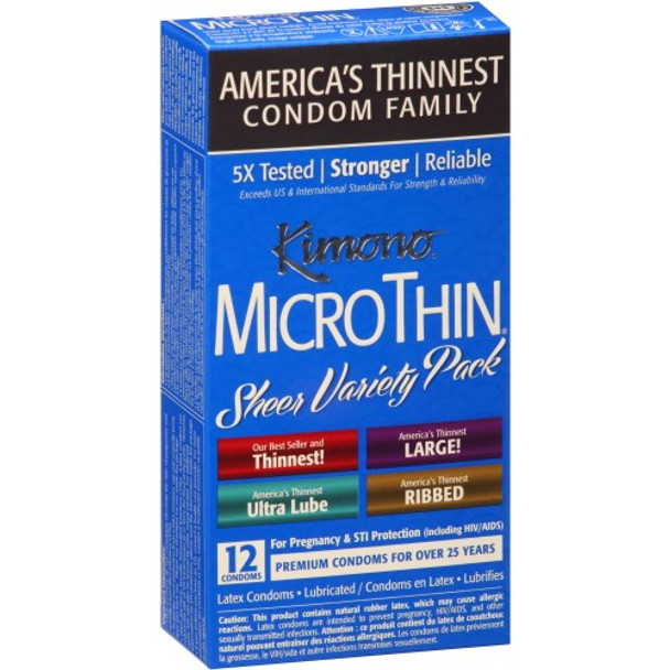 Kimono Condoms - Micro Thin - Variety Pack - 12 Count