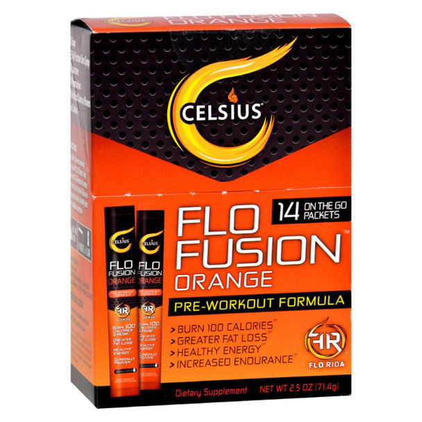 Celsius Flo Fusion - Powder Sticks - Orange - 14 Packets
