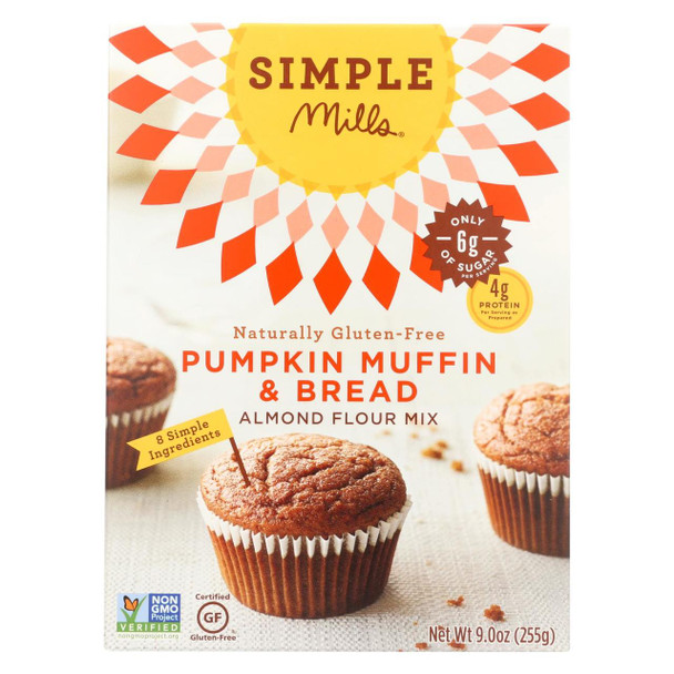 Simple Mills Almond Flour Pumpkin Muffin and Bread Mix - Case of 6 - 9 oz.