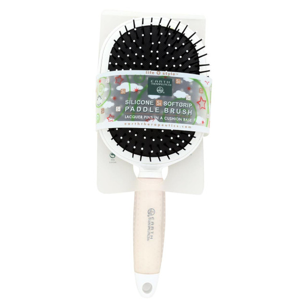 Earth Therapeutics Hair Brush - Paddle - Silicon - White - 1 Count