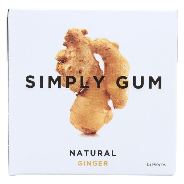 Simply Gum All Natural Gum - Ginger - Case of 12 - 15 Count