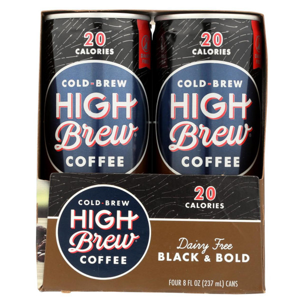High Brew Coffee Coffee - Ready to Drink - Black and Bold - Dairy Free - 4/8 oz - case of 6