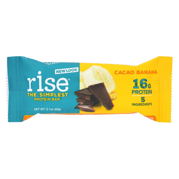 Rise Bar Protein Bars - Cacao Banana - Case of 12 - 2.1 oz.