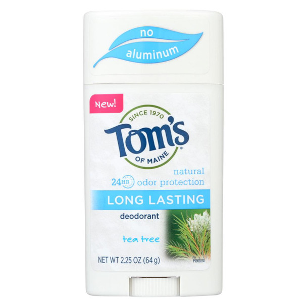 Tom's of Maine Long Lasting Deodorant - Tea Tree - Case of 6 - 2.25 oz.