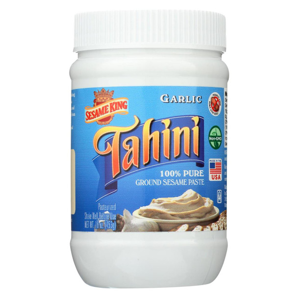 Sunshine International Foods Sesame King Tahini - Garlic - Case of 6 - 16 oz