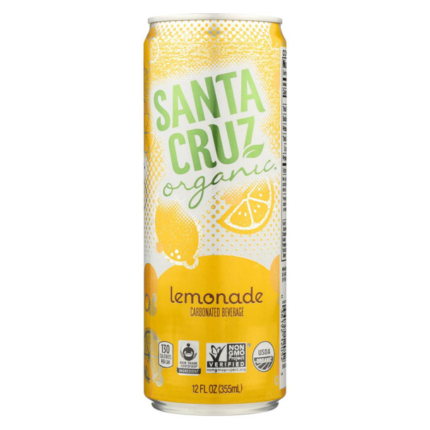 Santa Cruz Organic Organic Lemonade - Carbonated - Case of 12 - 12 fl oz