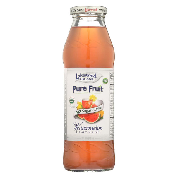 Lakewood Pure Fruit Watermelon Lemonade - Watermelon - Case of 12 - 12.5 oz.