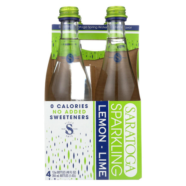 Saratoga Springs Water Sparkling Water - Lemon Line - Case of 6 - 12 Fl oz.