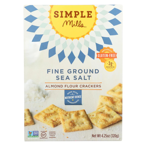 Simple Mills Fine Ground Sea Salt Almond Flour Crackers - Case of 6 - 4.25 oz.