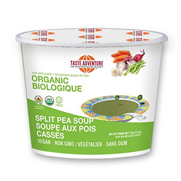 Taste Adventure Organic Split Pea Soup Cups - Case of 6 - 2.5 oz.