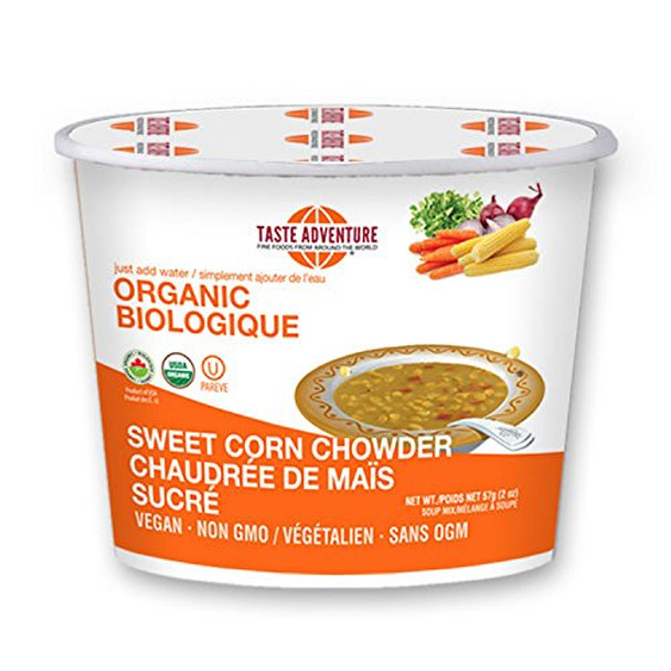 Taste Adventure Organic Sweet Corn Chowder Soup Cups - Case of 6 - 2 oz.