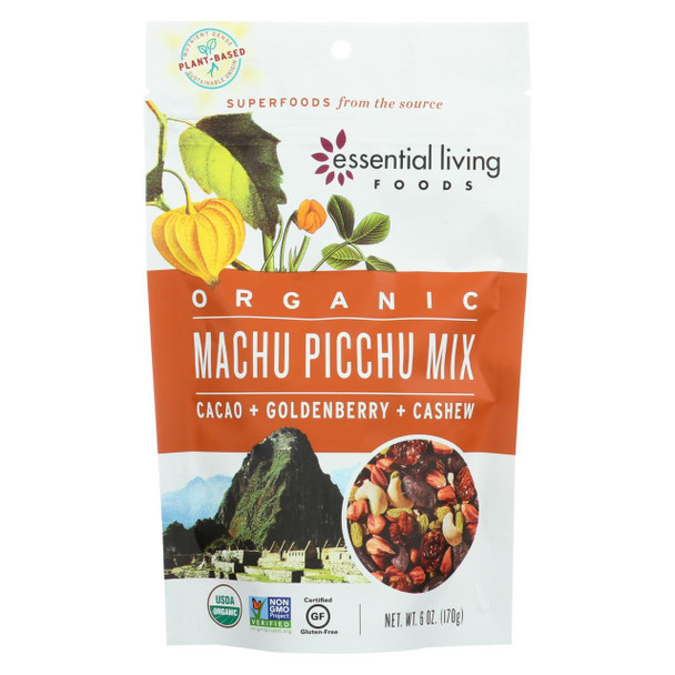 Essential Living Foods Machu Picchu Mix - Cacoa Mulberry and Goji - Case of 6 - 6 oz.