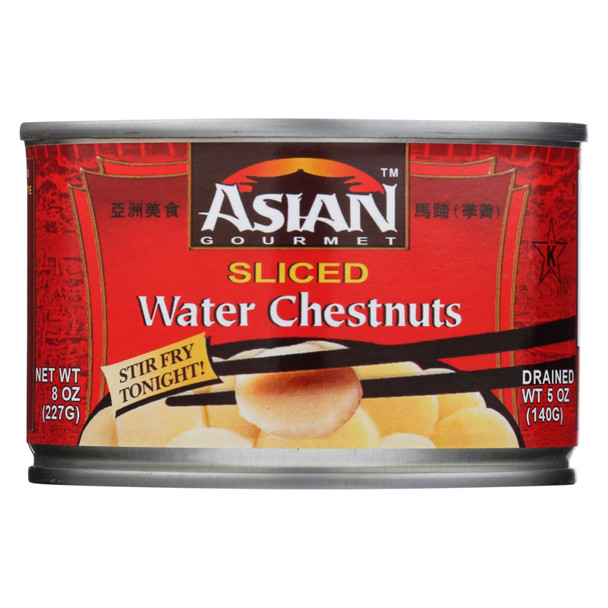 Asian Gourmet Waterchestnuts - Sliced - Case of 12 - 8 oz
