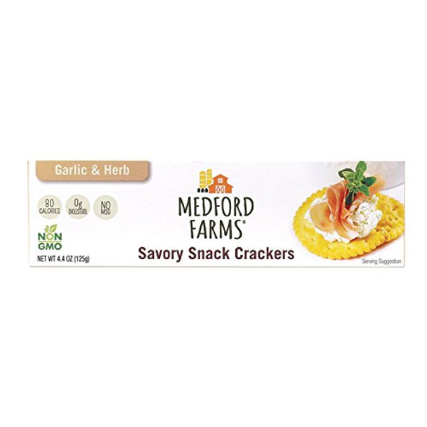 Medford Farms Crackers - Garlic & Herb - Case of 12 - 4.4 oz