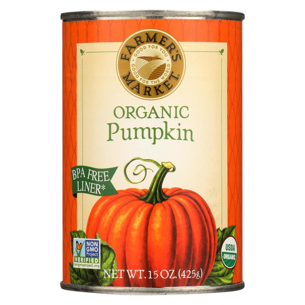 Farmer's Market 100% Organic Pumpkin - Canned - 15 oz