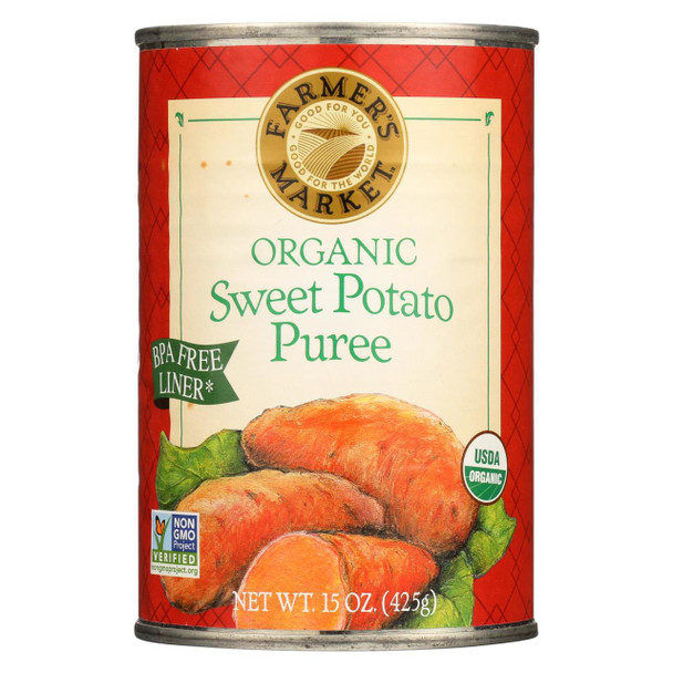 Farmer's Market 100% Organic Sweet Potato Puree - Canned - 15 oz