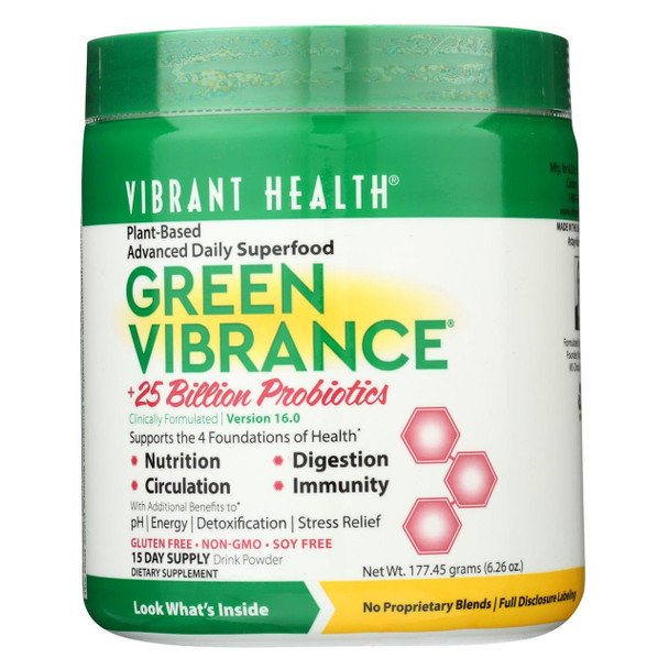 Vibrant Health Green Vibrance - Daily Superfood - 6.26 oz