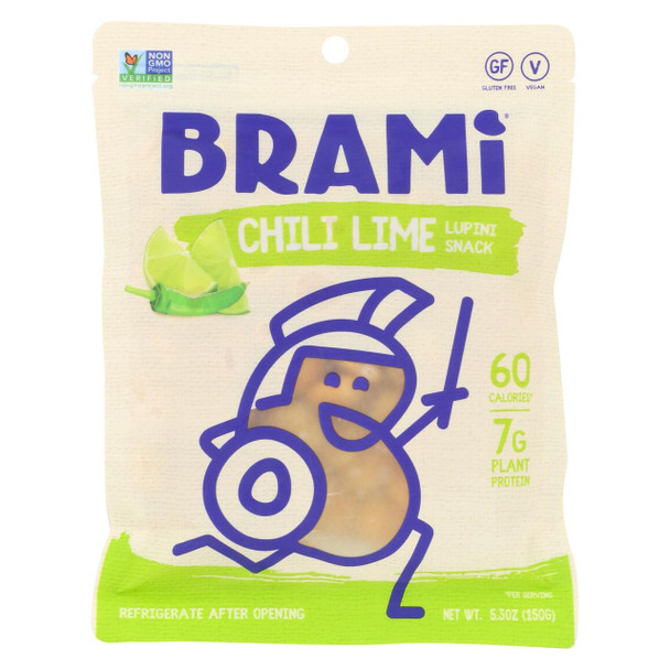 Brami Lupini Snack - Chili Lime - Case of 8 - 5.3 oz.