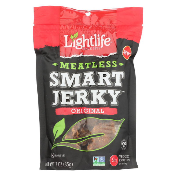 Lightlife Foods Smart Jerky - Original - Vegan - Case of 6 - 3 oz