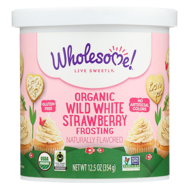 Wholesome Sweeteners Organic Frosting - White Strawberry - Case of 6 - 12.5 oz