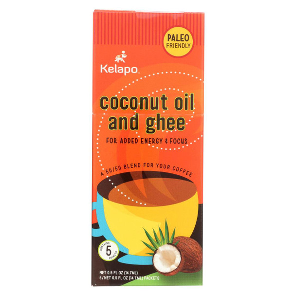 Kelapo Coconut Oil and Ghee 50/50 Blend 0.5 oz Packets - Case of 6 - 5/.5 oz.