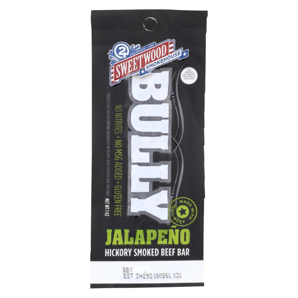Sweetwood Cattle Beef Bar - Bully - Jalapeno - Case of 15 - 1 oz