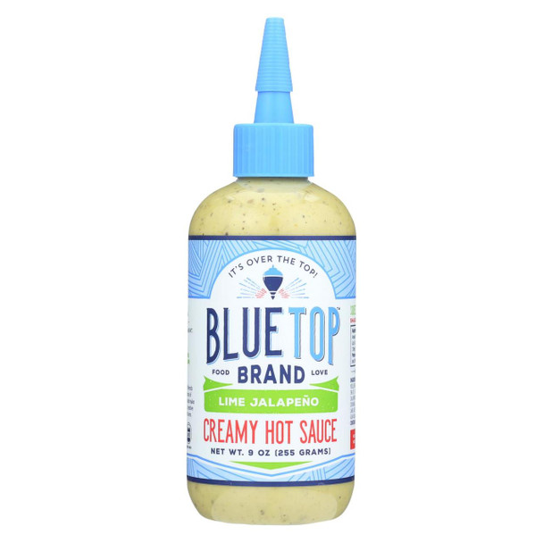 Blue Top Creamy Hot Sauce - Lime Jalapeno - Case of 6 - 9 oz.