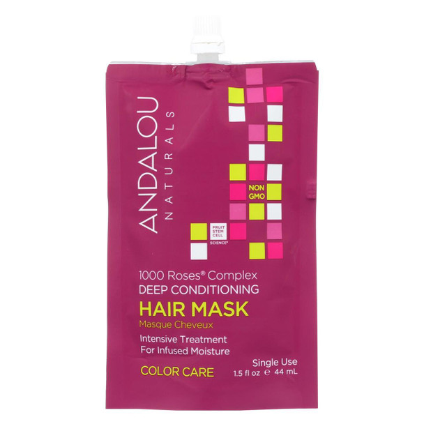 andalou Naturals Color Care Deep Conditioning Hair Mask -1000 Roses Complex - Case of 6 - 1.5 fl oz