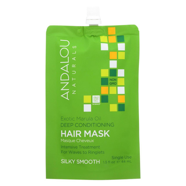 andalou Naturals Silky Smooth Hair Mask -Exotic Marula Oil - Case of 6 - 1.5 fl oz