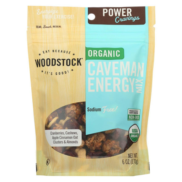 Woodstock Organic Caveman Energy Snack Mix - Case of 8 - 6 oz.