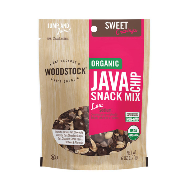Woodstock Organic Java Chip Snack Mix - Case of 8 - 6 OZ