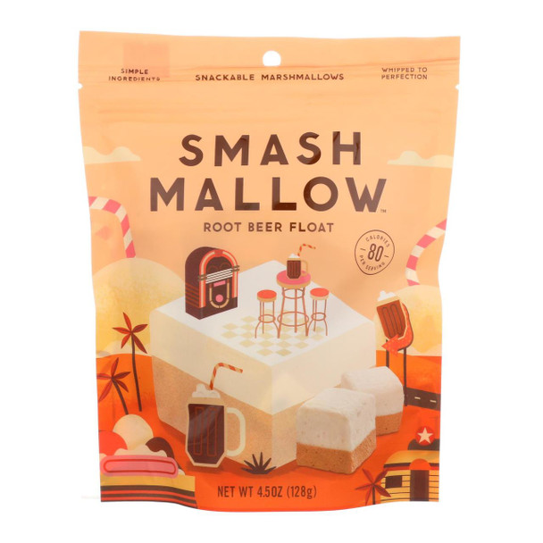 Smashmallow Snackable Marshmallows - Root Beer Float - Case of 12 - 4.5 oz