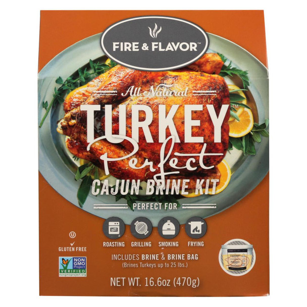 Fire and Flavor Turkey Brine Kit - Cajun - Case of 10 - 16.6 oz.
