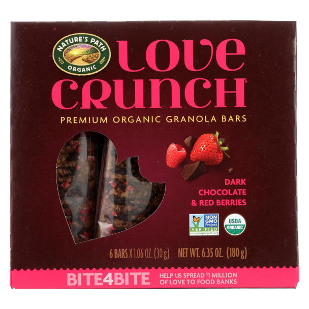 Nature's Path Organic Granola Bar - Dark Chocolate Red Berries - Case of 12 - 6/1.06oz