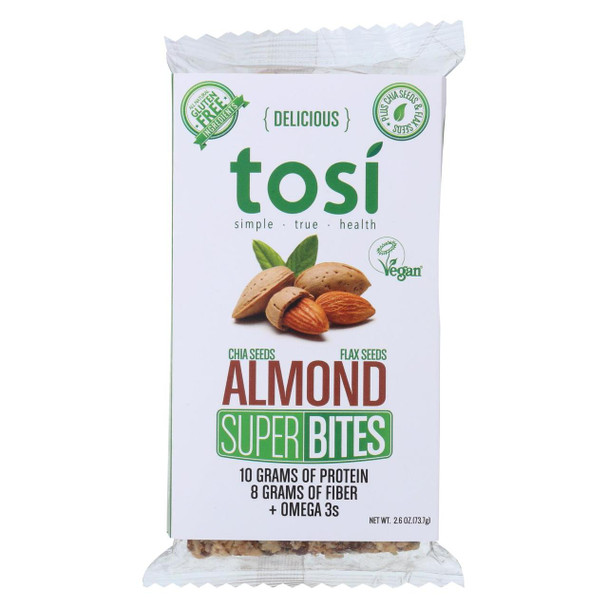 Tosi Health Superbites - Almond - Case of 12 - 2.6 oz.