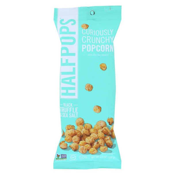 Halfpops Popcorn - Black Truffle & Sea Salt - Case of 12 - 4.5 oz