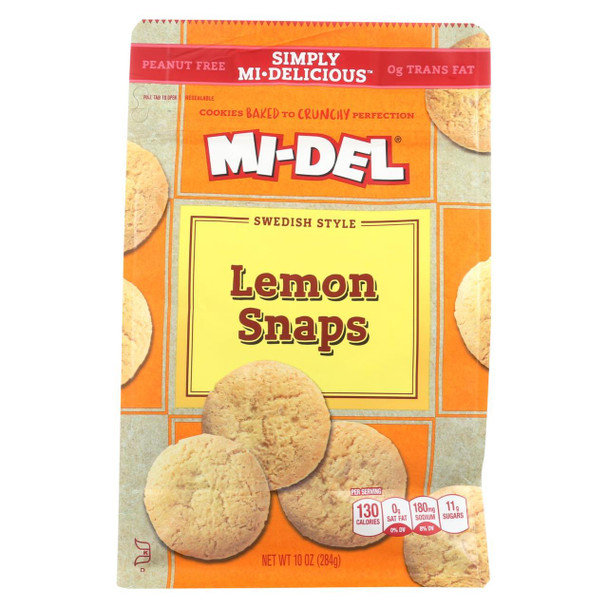 Midel Cookies - Lemon Snaps - Case of 8 - 10 oz