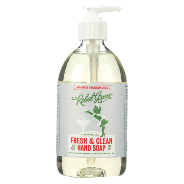 Rebel Green Hand Soap - Unscented - Case of 4 - 16.9 fl oz