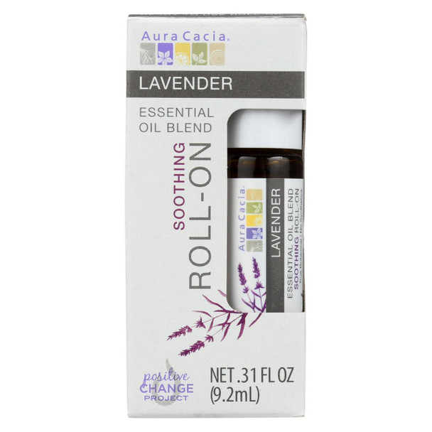 Aura Cacia - Roll On Essential Oil - Lavender - Case of 4 - .31 fl oz