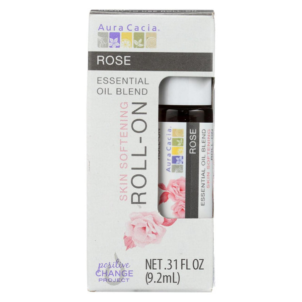 Aura Cacia - Roll On Essential Oil - Rose - Case of 4 - .31 fl oz