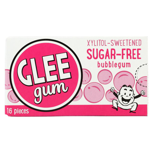 Glee Gum Sugar Free Chewing Gum - Bubble Gum - Case of 12 - 16 PC