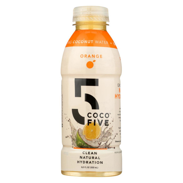 Coco5 Coconut Water - Orange - Case of 12 - 16.9 fl oz