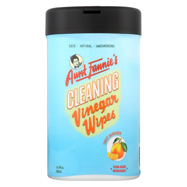 Aunt Fannies Vinegar Wipes - Sweet Mandarin - Case of 6 - 35 count